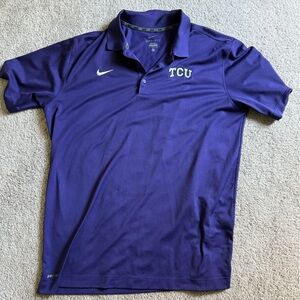 Nike Purple TCU Polo Shirt. Dri-Fit